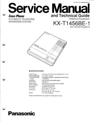 KX-T1456BE service manual