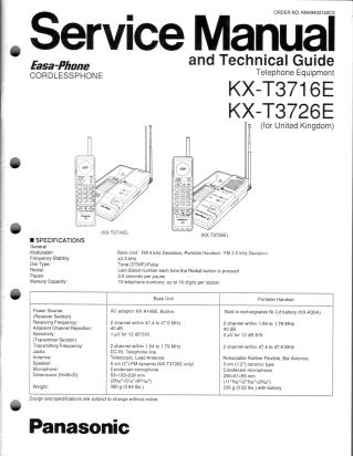 KX-T3716E KX-T3726E service manual