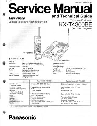 KX-T4300BE service manual