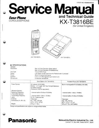 KX-T3816BE service manual