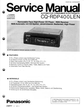 CQ-RDP400 service manual