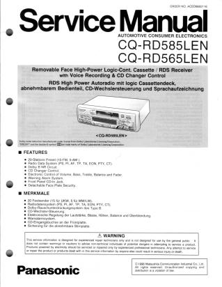 CQ-RD565 CQ-RD585 service manual