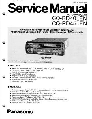 CQ-RD40 CQ-RD45 service manual