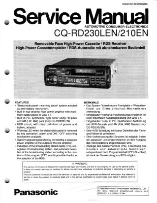 CQ-R210 CQ-R230 service manual