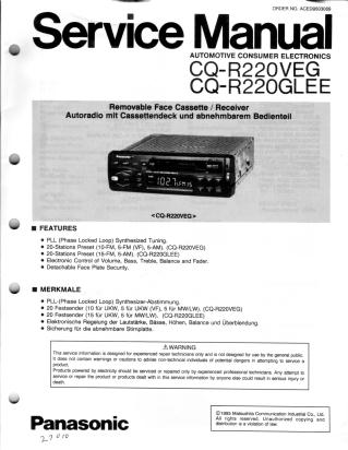 CQ-R220 service manual