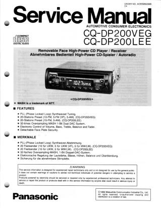 CQ-DP200 service manual