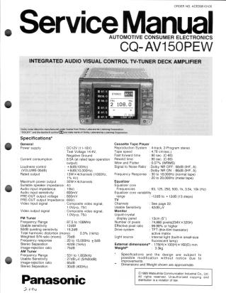 CQ-AV150PEW service manual