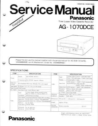 AG-1070DCE service manual