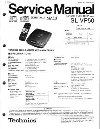 SL-VP50 service manual