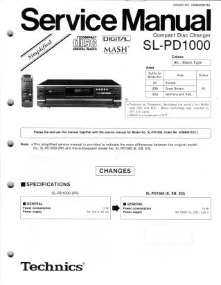 SL-PD1000 service manual