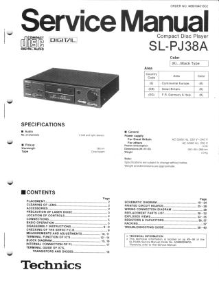 SL-PG38A service manual