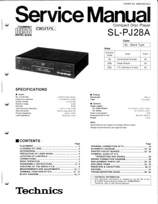 SL-PG28A service manual