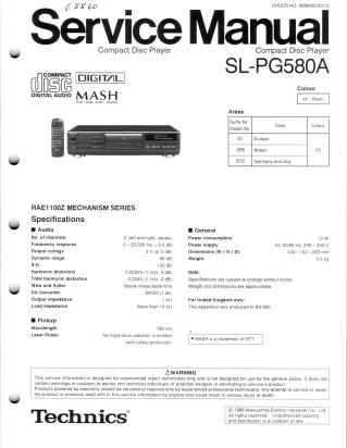 SL-PG580A service manual