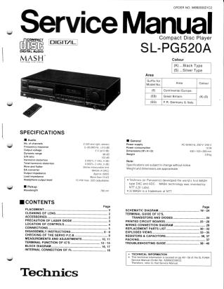 SL-PG520A service manual