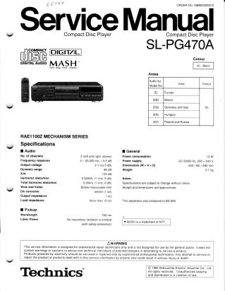SL-PG470A service manual