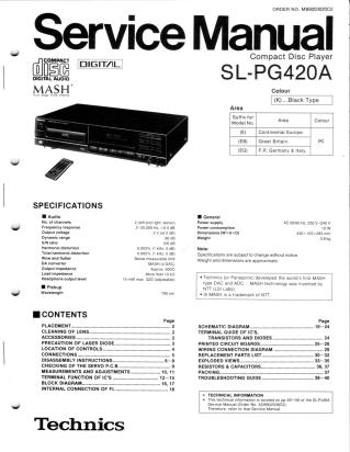 SL-PG420A service manual