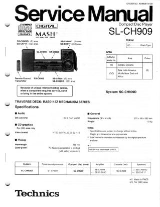 SL-CH909 service manual