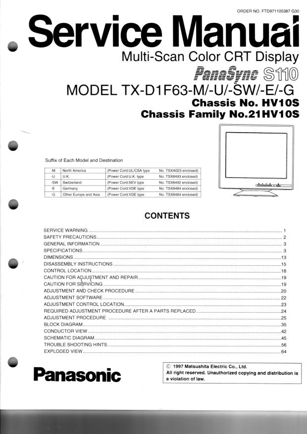 TX-D1F63 service manual