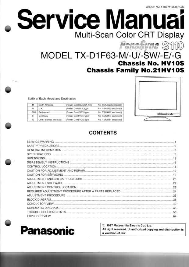 TX-D1F63 service manual